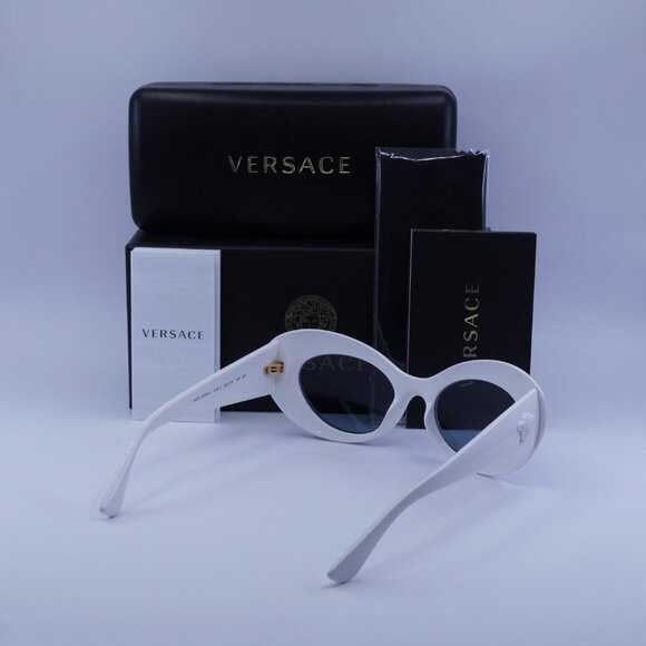 Versace VE4456U 314/1 Oval Sunglasses – White/Grey